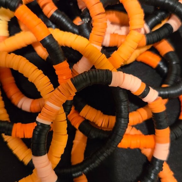 16 Fimo Orange /Black Bracelets for Halloween!! All just 15$ - Picture 2 of 3